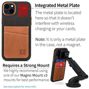 iPhone 15 Plus Fabric M2F Card Case [Light Brown]