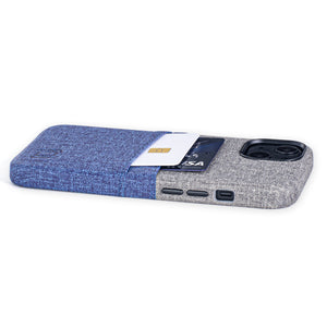 iPhone 13 Luxe M2 Wallet Case [Blue/Grey]