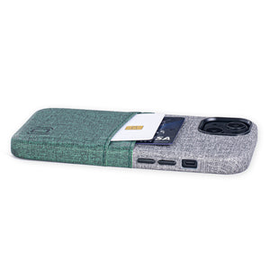 iPhone 13 Luxe M2 Wallet Case [Green/Grey]