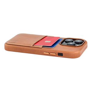 iPhone 15 Pro Genuine Leather M2GL Card Case [Light Brown]