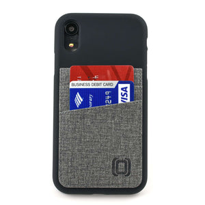 Luxe M2L Silicone Wallet Case for iPhone XR [Black/Grey]