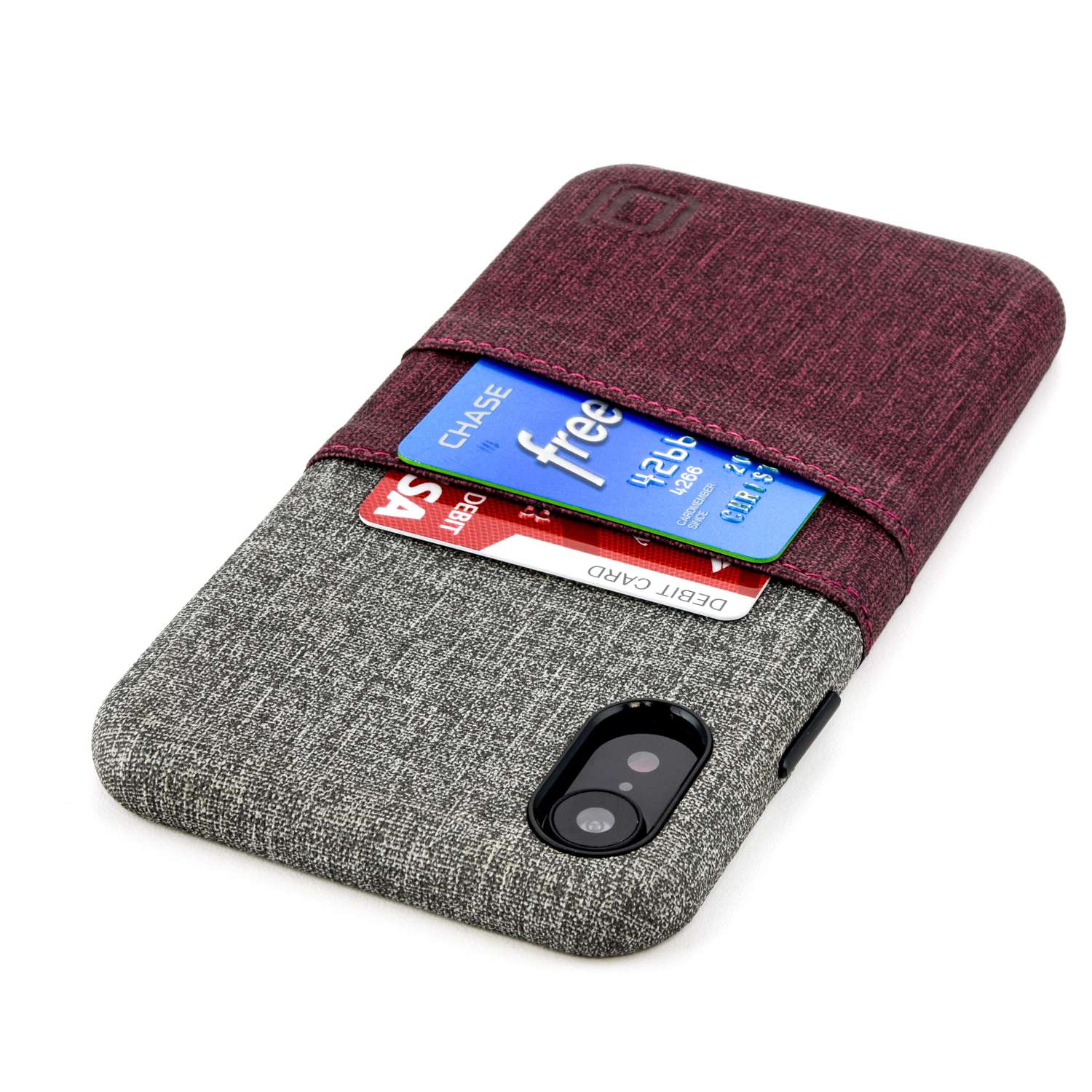 iPhone XR Luxe M2 Wallet Case [Maroon/Grey]