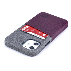 iPhone 12 Mini Luxe M2 Wallet Case [Maroon/Grey]