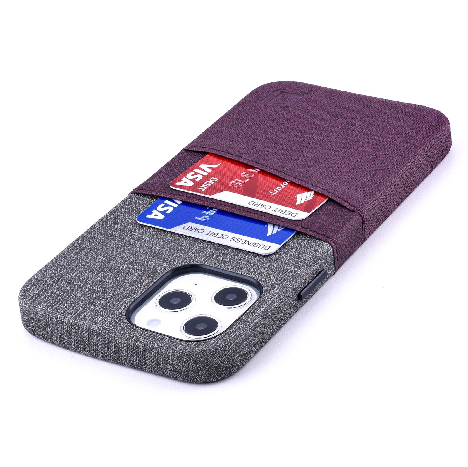 iPhone 12 Pro Max Luxe M2 Wallet Case [Maroon/Grey]