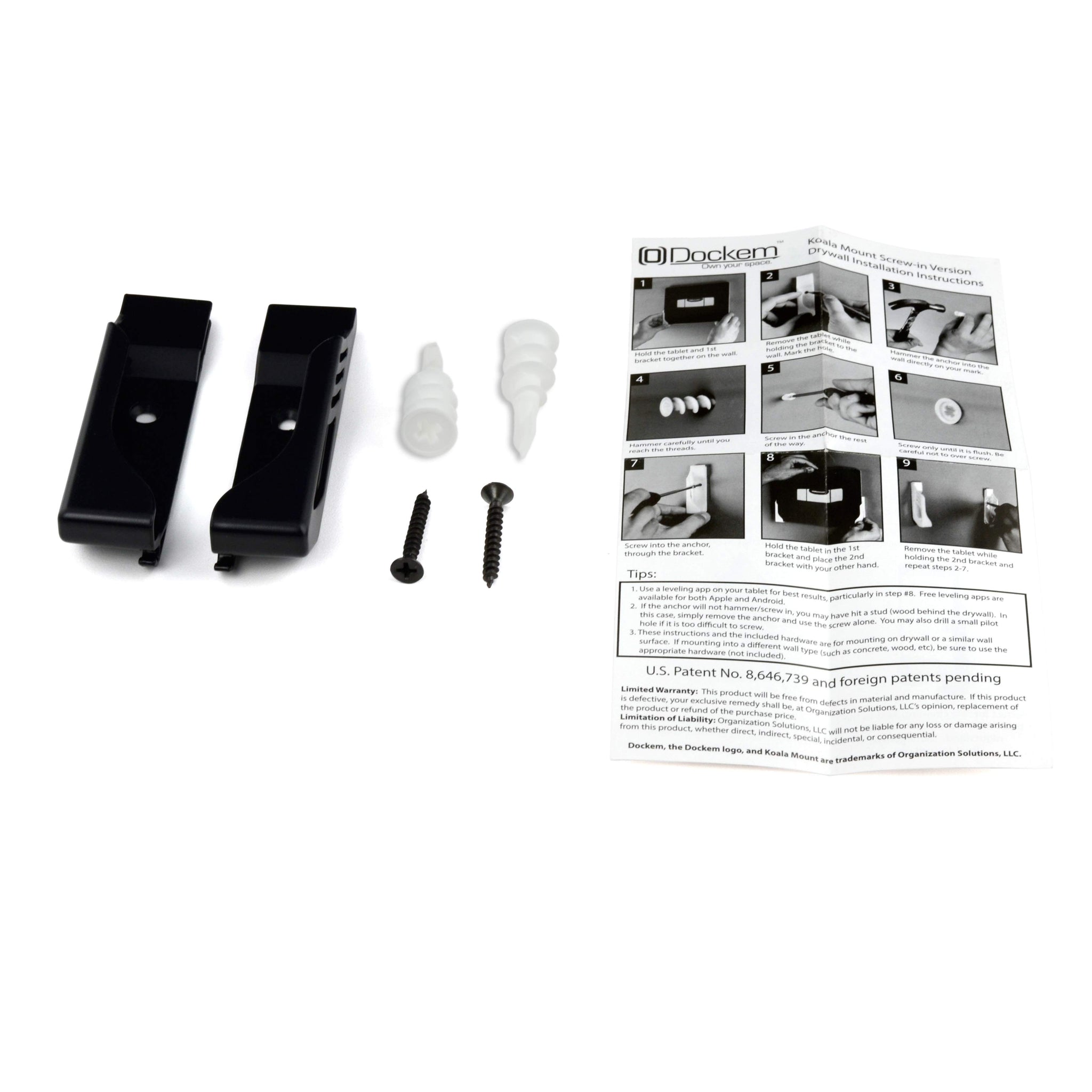 Koala Wall Mount for iPads, Tablets, Smartphones: Screw-In