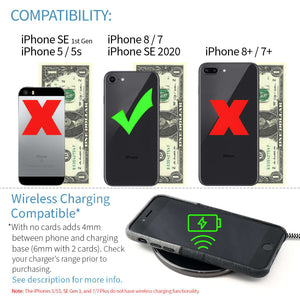 iPhone SE 3, SE 2, 8/7 Luxe M2 Wallet Case [Black/Grey]