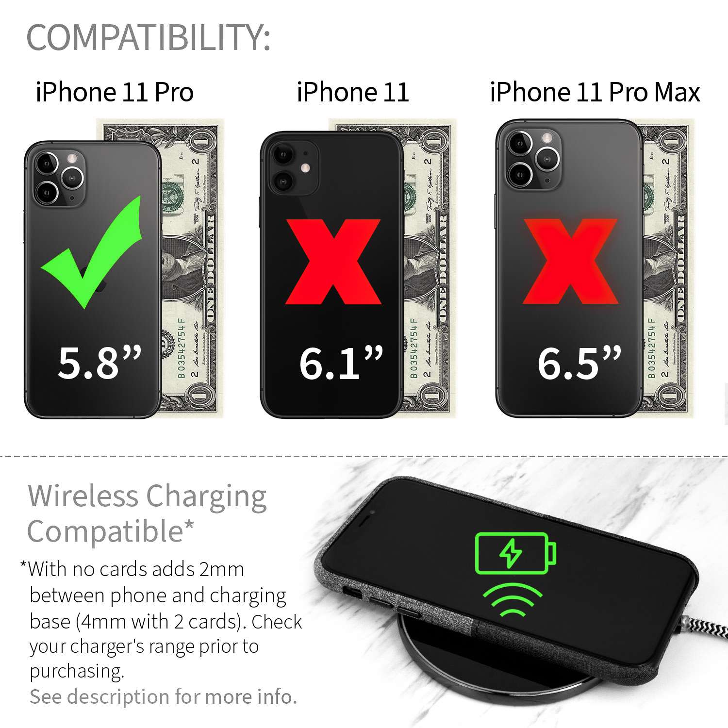 iPhone 11 Pro Luxe M1 Wallet Case [Black/Grey]