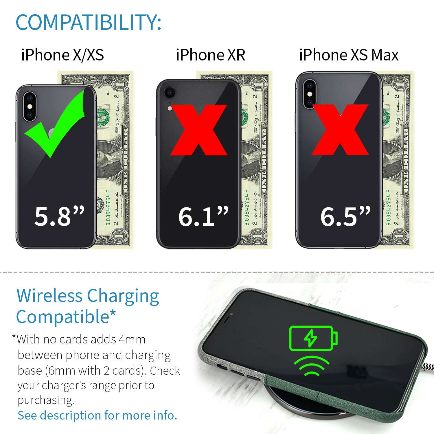 iPhone X/XS Luxe M2 Wallet Case [Green/Grey]