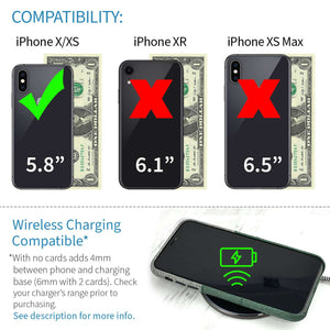 iPhone X/XS Luxe M2 Wallet Case [Green/Grey]