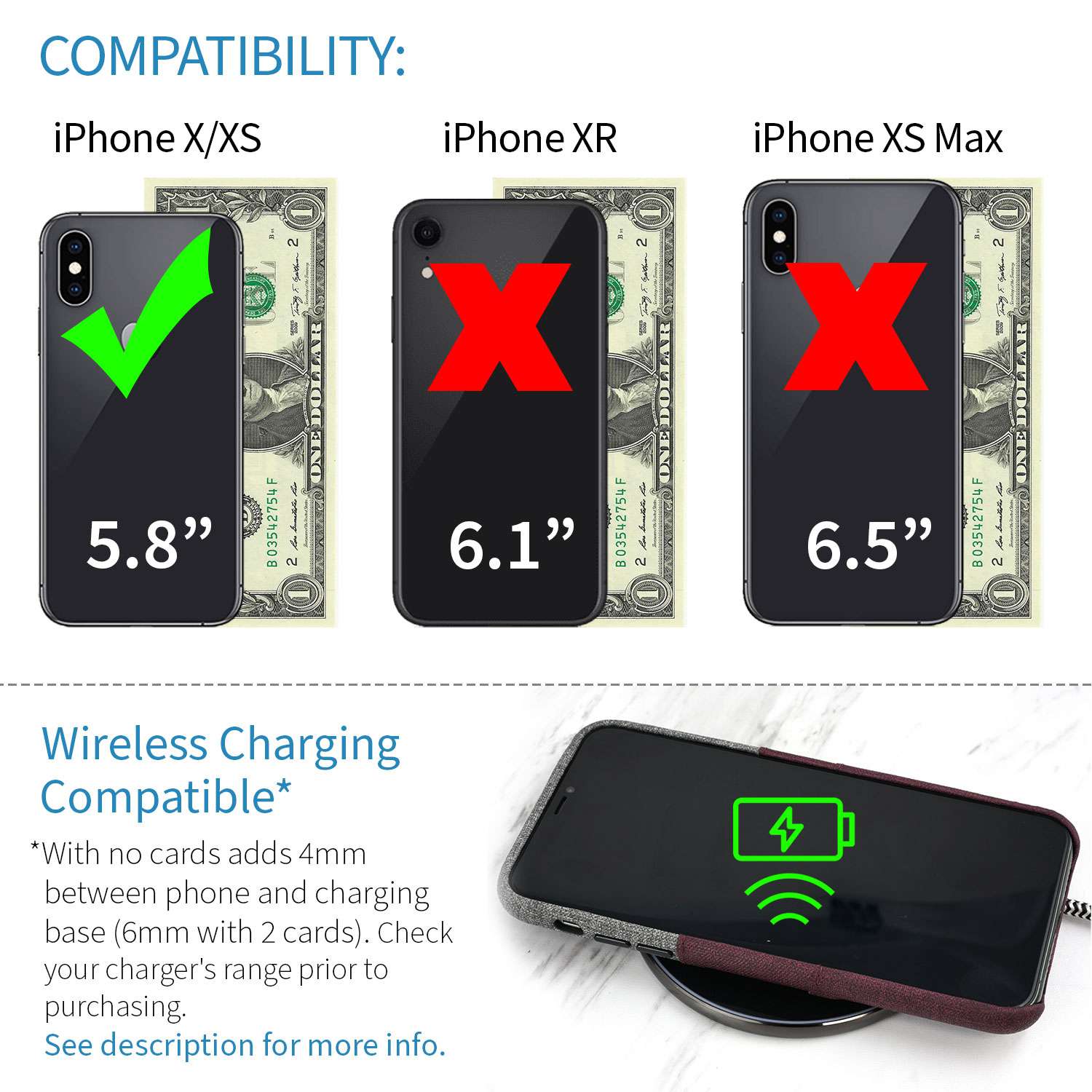 iPhone X/XS Luxe M2 Wallet Case [Maroon/Grey]