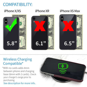 iPhone X/XS Luxe M2 Wallet Case [Maroon/Grey]