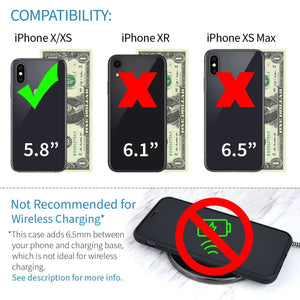 Luxe M2L Silicone Wallet Case for iPhone X and XS [Black/Grey]