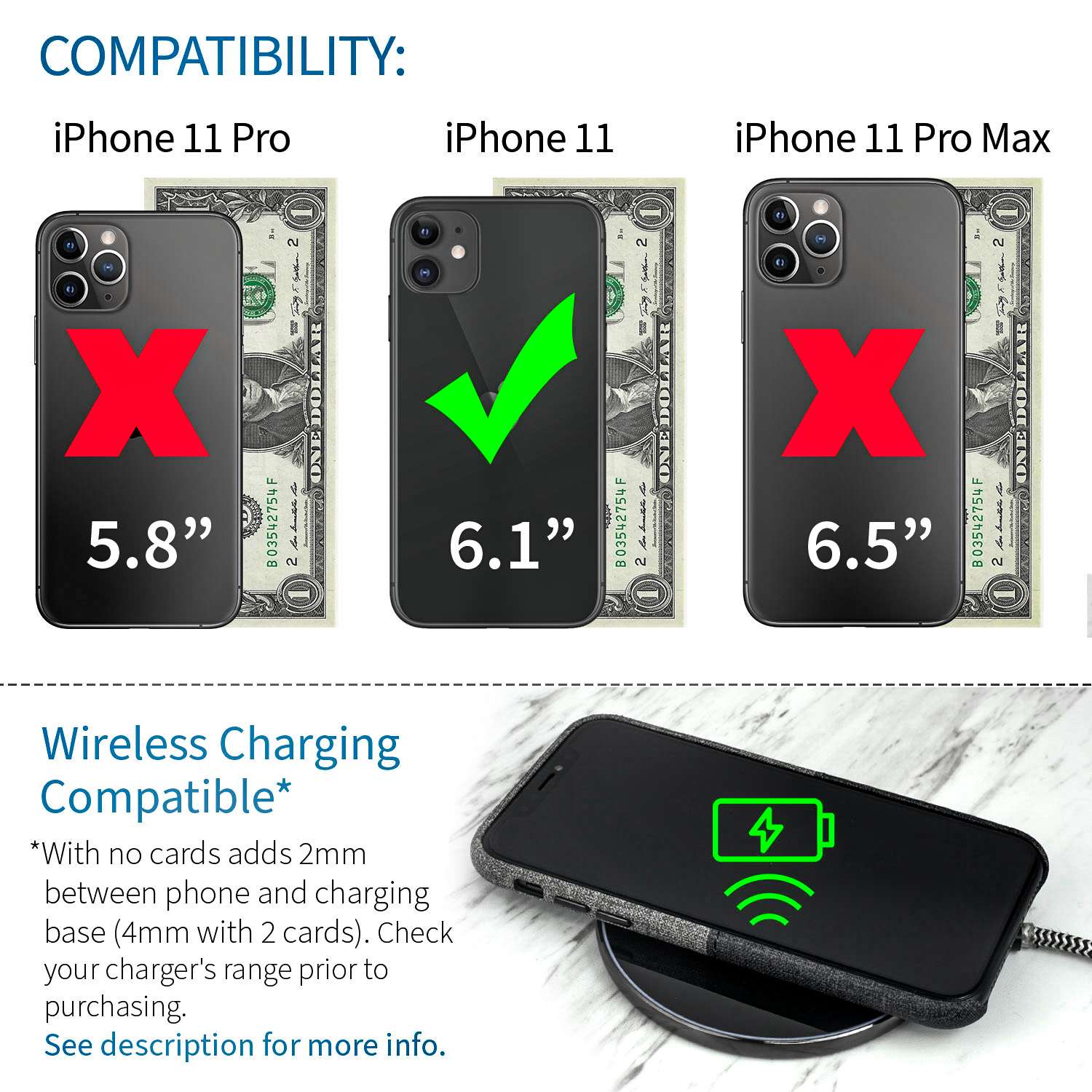 iPhone 11 Luxe M1 Wallet Case [Black/Grey]