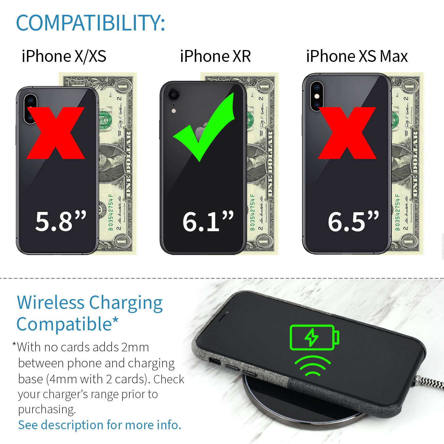 iPhone XR Luxe M1 Wallet Case [Black/Grey]