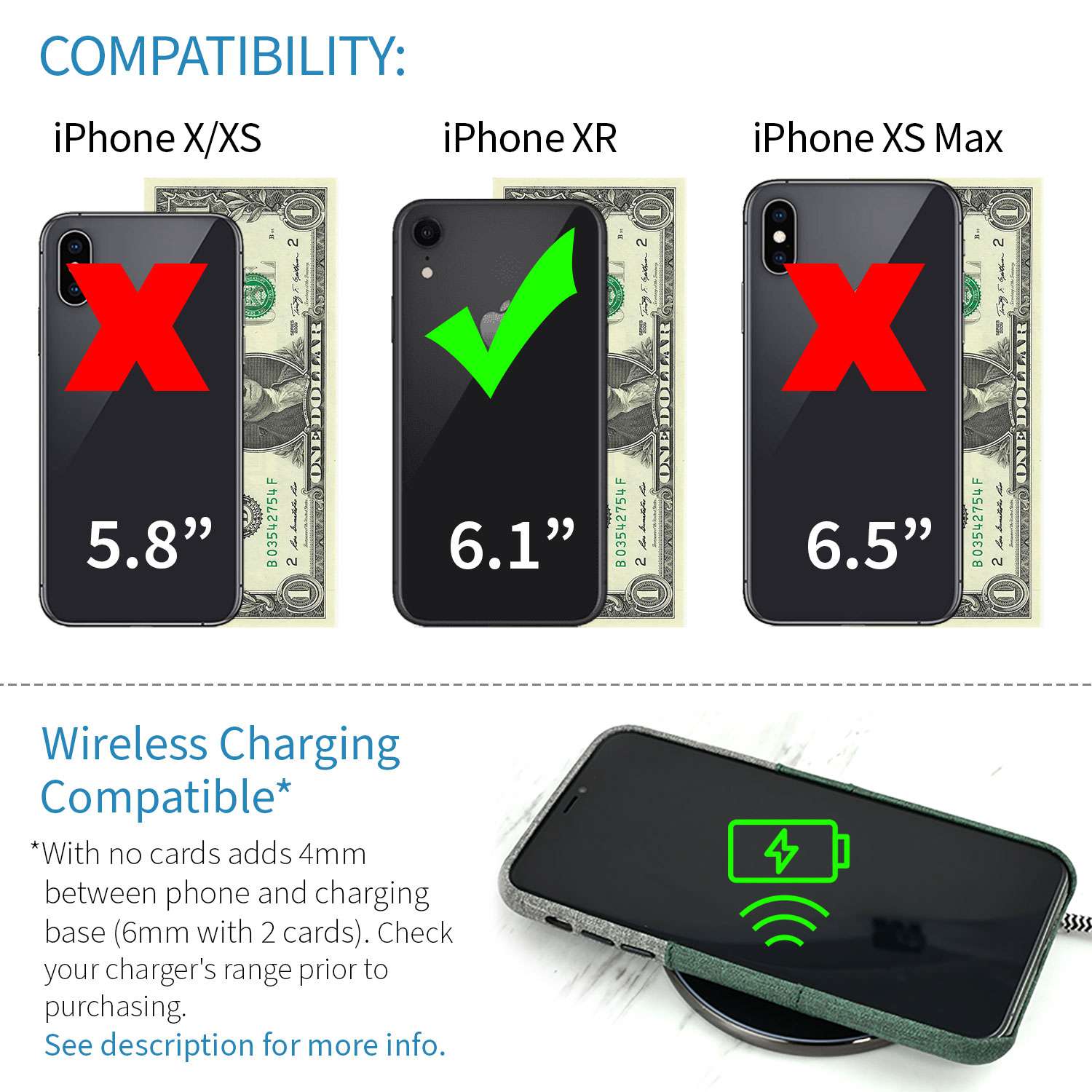 iPhone XR Luxe M2 Wallet Case [Green/Grey]