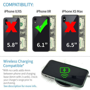 iPhone XR Luxe M2 Wallet Case [Green/Grey]