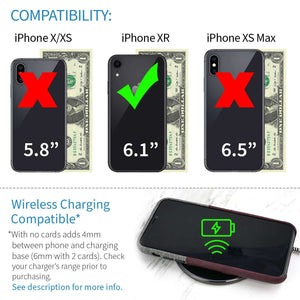 iPhone XR Luxe M2 Wallet Case [Maroon/Grey]