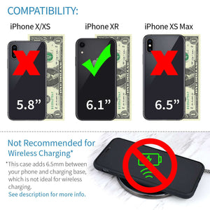 Luxe M2L Silicone Wallet Case for iPhone XR [Black/Grey]