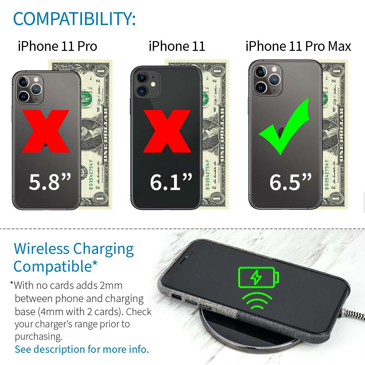 iPhone 11 Pro Max Luxe M1 Wallet Case [Black/Grey]