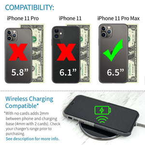 iPhone 11 Pro Max Luxe M1 Wallet Case [Black/Grey]