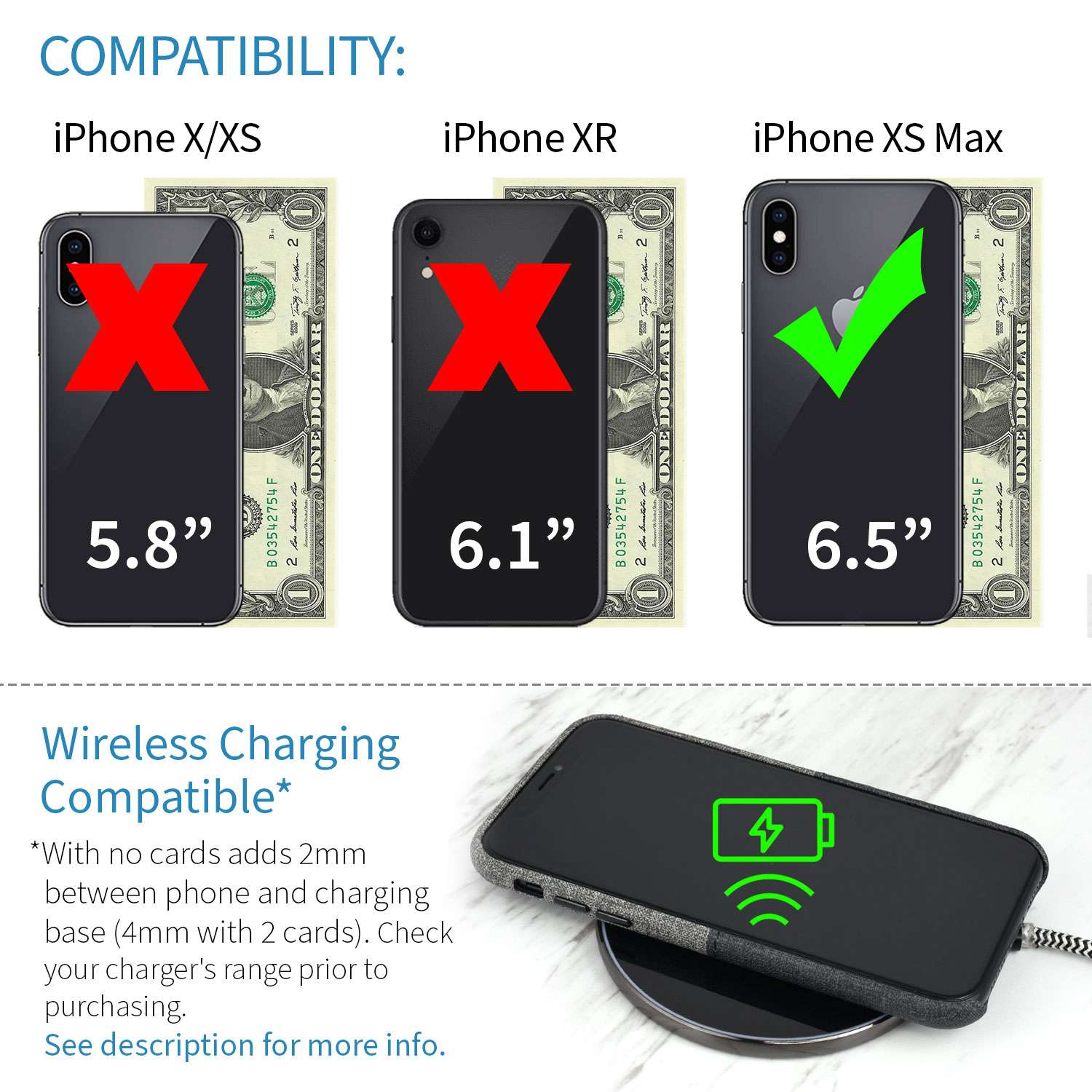 iPhone XS Max Luxe M1 Wallet Case [Black/Grey]