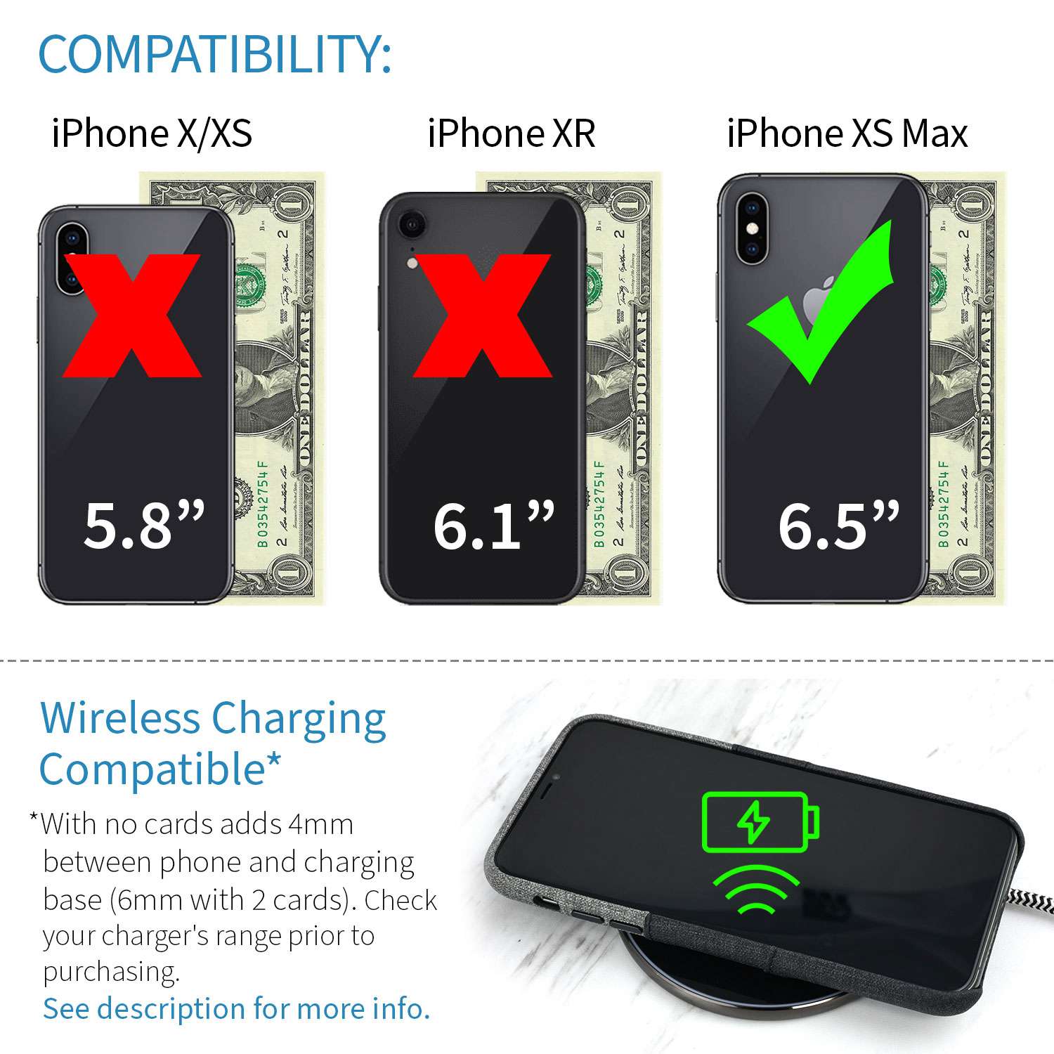iPhone XS Max Luxe M2 Wallet Case [Black/Grey]