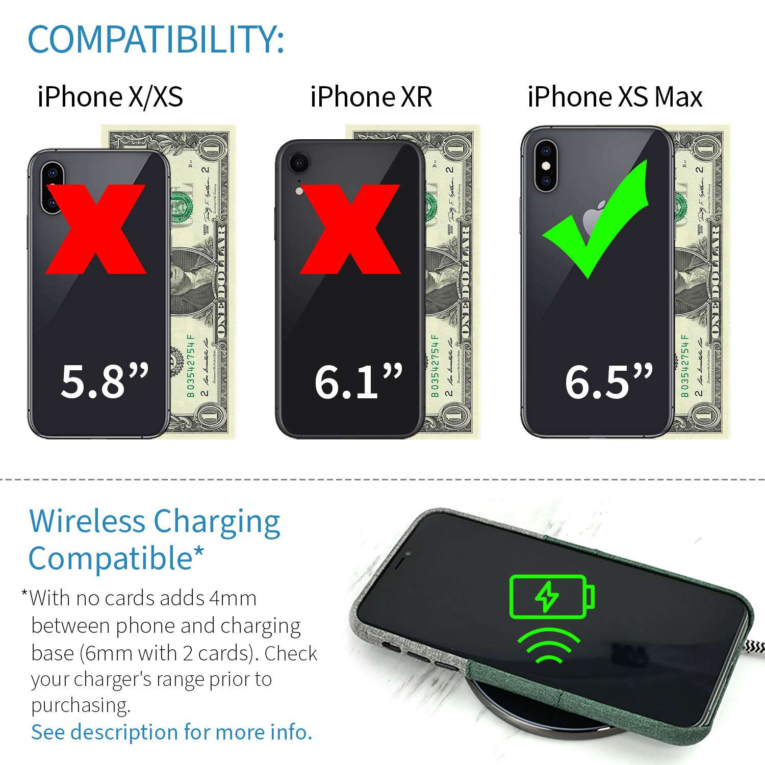 iPhone XS Max Luxe M2 Wallet Case [Green/Grey]