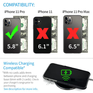iPhone 11 Pro Luxe M2 Wallet Case [Black/Grey]