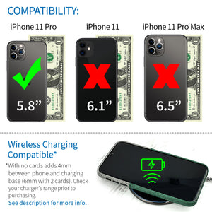 iPhone 11 Pro Luxe M2 Wallet Case [Green/Grey]