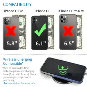 iPhone 11 Luxe M2 Wallet Case [Blue/Grey]
