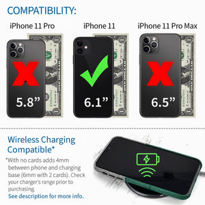 iPhone 11 Luxe M2 Wallet Case [Green/Grey]
