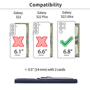 Samsung Galaxy S22 Ultra M2T Wallet Case, [Black/Grey]