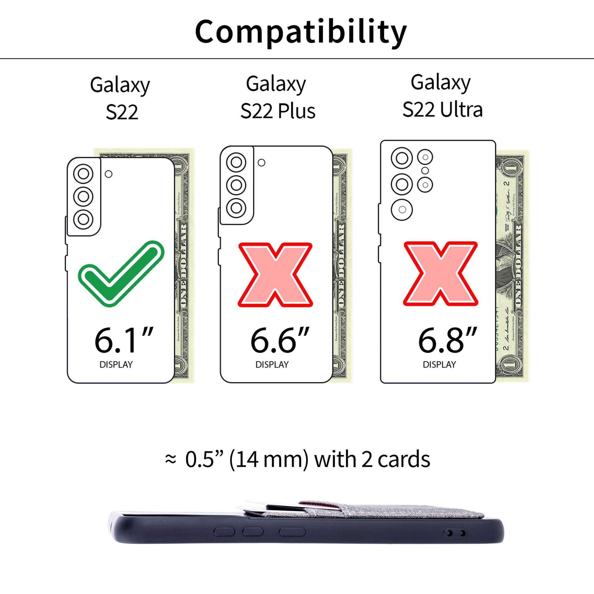 Samsung Galaxy S22 M2T Wallet Case, [Black/Grey]