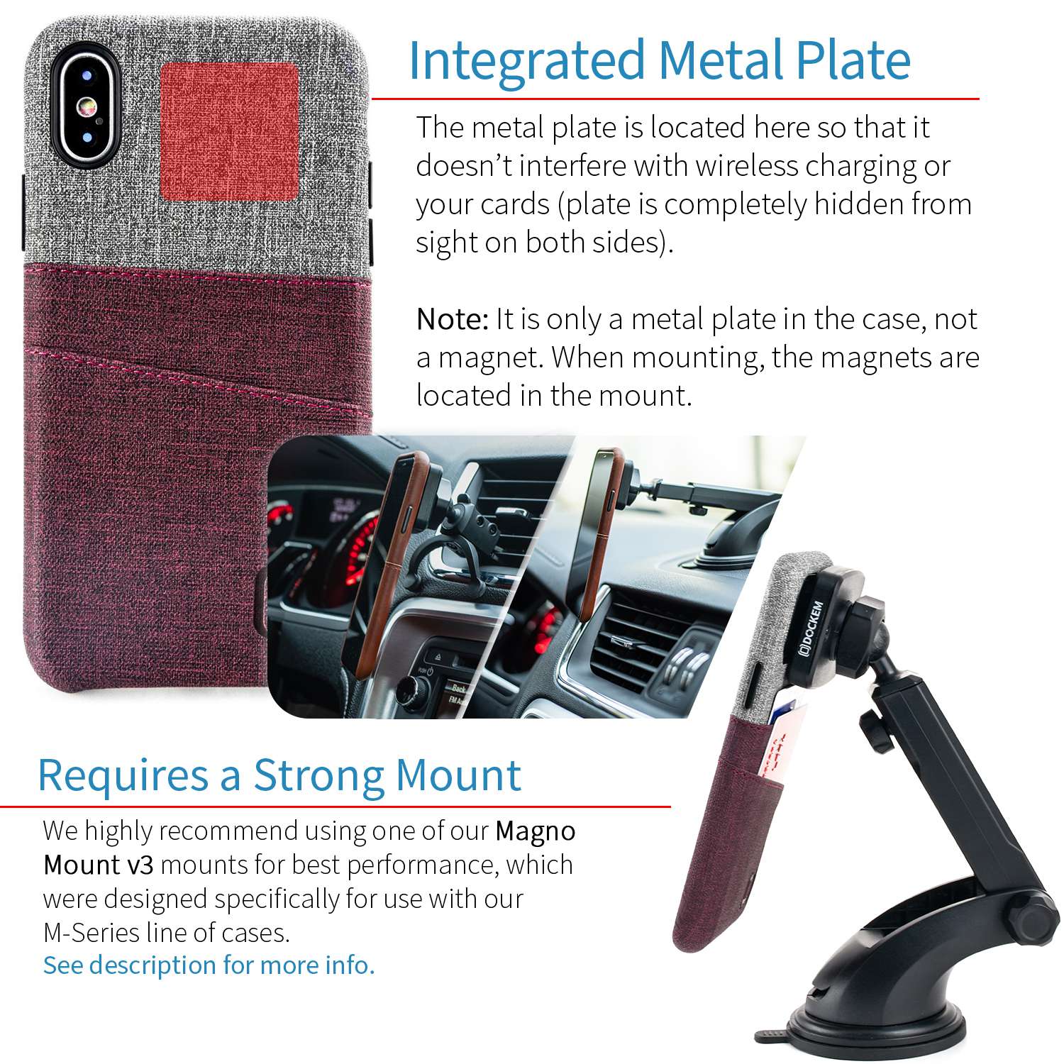 iPhone X/XS Luxe M2 Wallet Case [Maroon/Grey]
