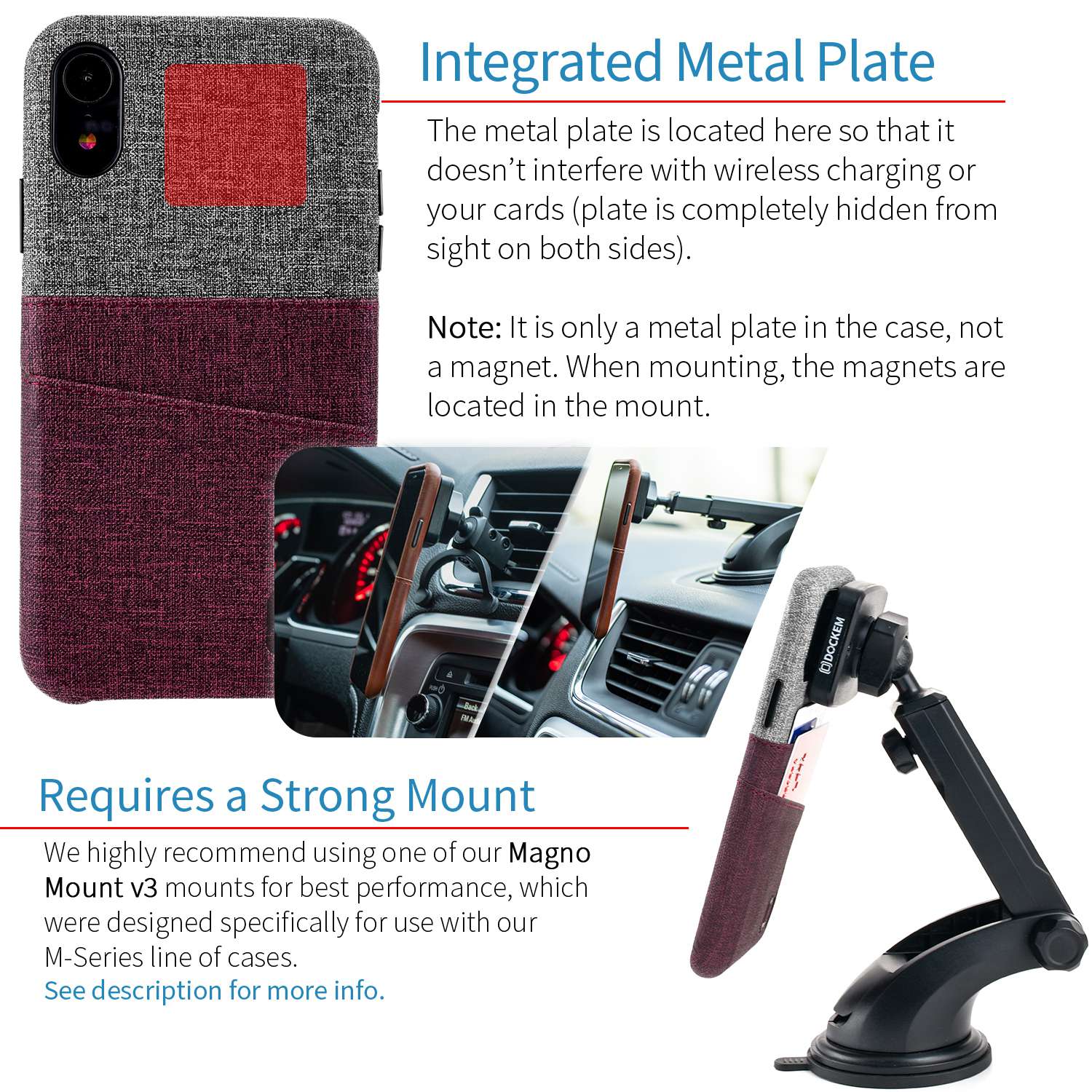 iPhone XR Luxe M2 Wallet Case [Maroon/Grey]
