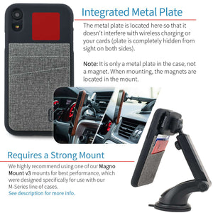 Luxe M2L Silicone Wallet Case for iPhone XR [Black/Grey]
