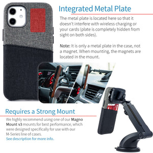 iPhone 12 Mini Luxe M2 Wallet Case [Black/Grey]