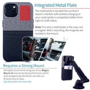 iPhone 13 Luxe M2 Wallet Case [Black/Grey]