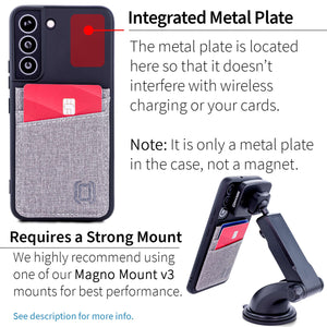Samsung Galaxy S22 M2T Wallet Case, [Black/Grey]