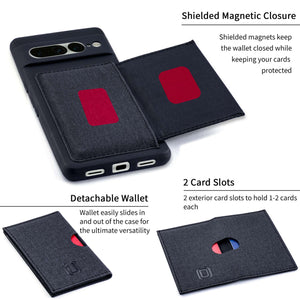 Google Pixel 7 Pro Flip Removable Card Case [Black]