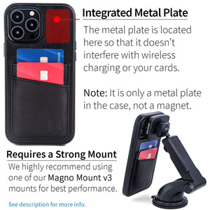 iPhone 13 Pro Max Genuine Leather M2GL Card Case [Black]