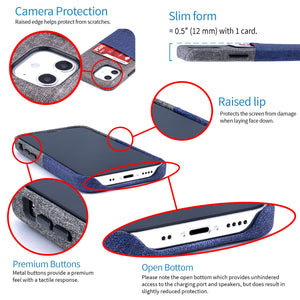 iPhone 12 Mini Luxe M2 Wallet Case [Blue/Grey]
