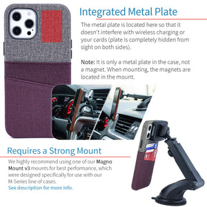 iPhone 12 Pro Max Luxe M2 Wallet Case [Maroon/Grey]