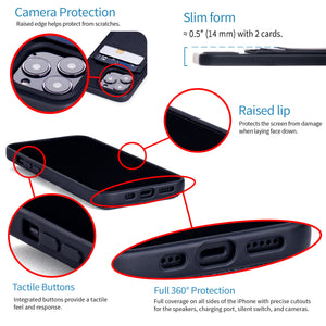 iPhone 13 Pro Luxe M2T Wallet Case [Black]