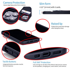 iPhone 13 Pro Luxe M2T Wallet Case [Black]