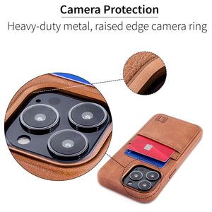 iPhone 13 Pro Genuine Leather M2GL Card Case [Light Brown]