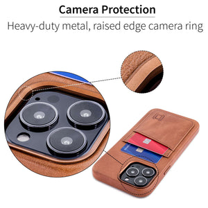 iPhone 13 Pro Max Genuine Leather M2GL Card Case [Light Brown]