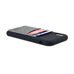 Luxe M2L Silicone Wallet Case for iPhone X and XS [Black/Grey]