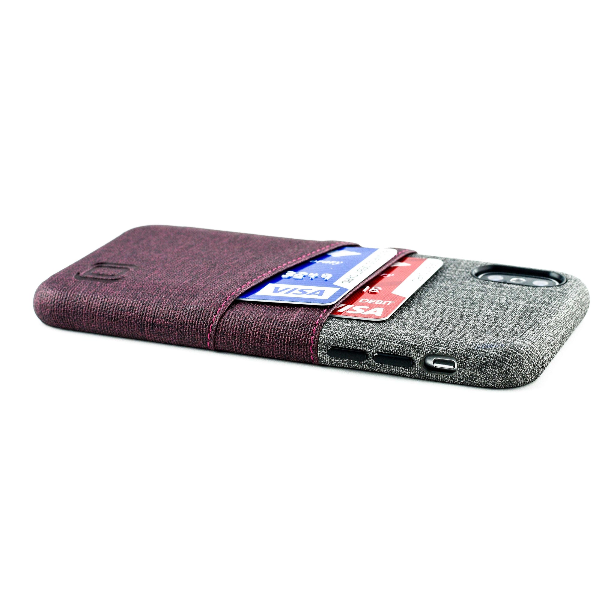 iPhone X/XS Luxe M2 Wallet Case [Maroon/Grey]