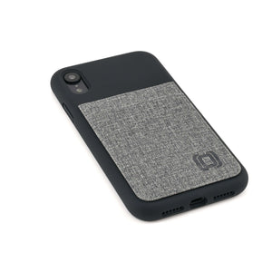 Luxe M2L Silicone Wallet Case for iPhone XR [Black/Grey]